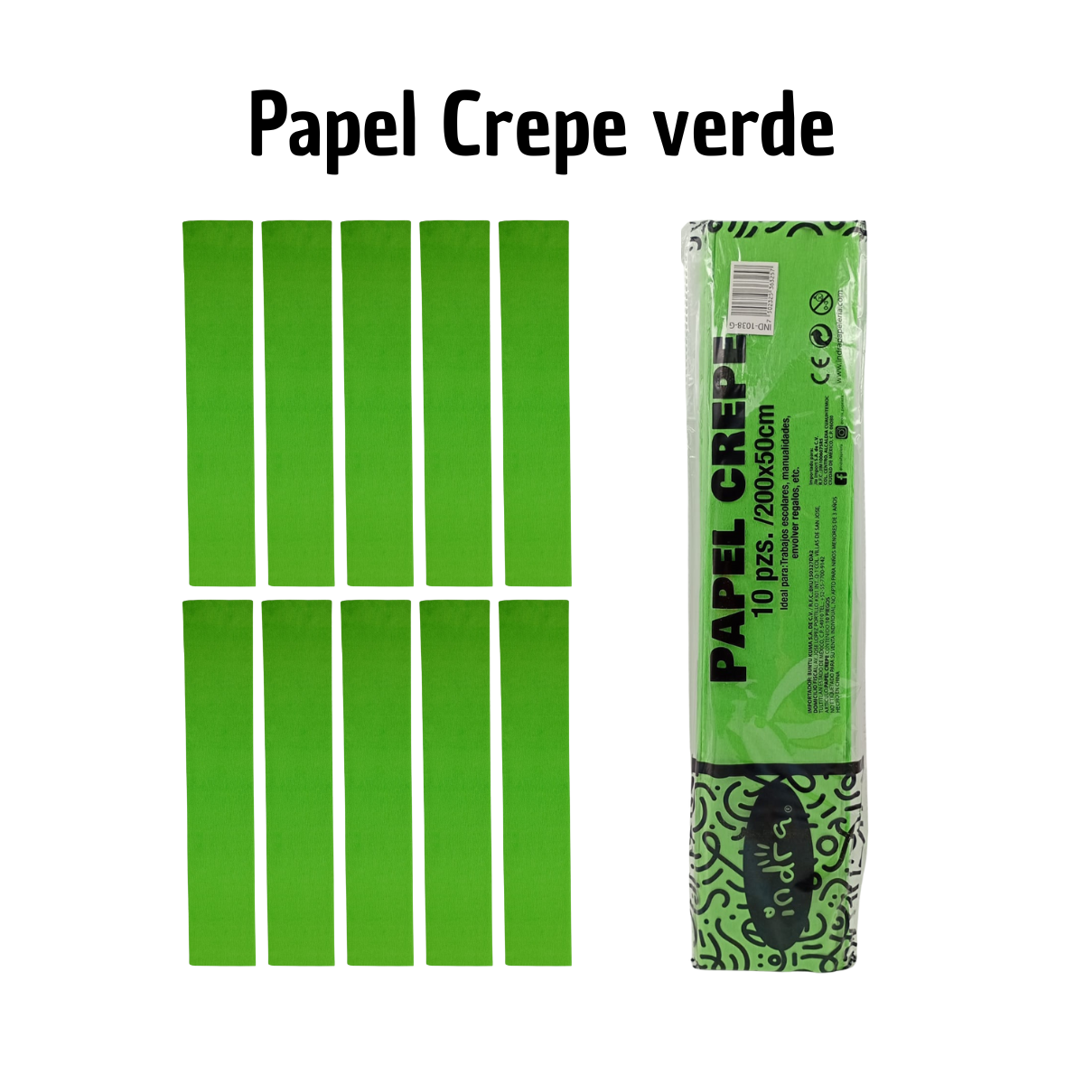 Papel Crepé Verde - Naturaleza Artificial