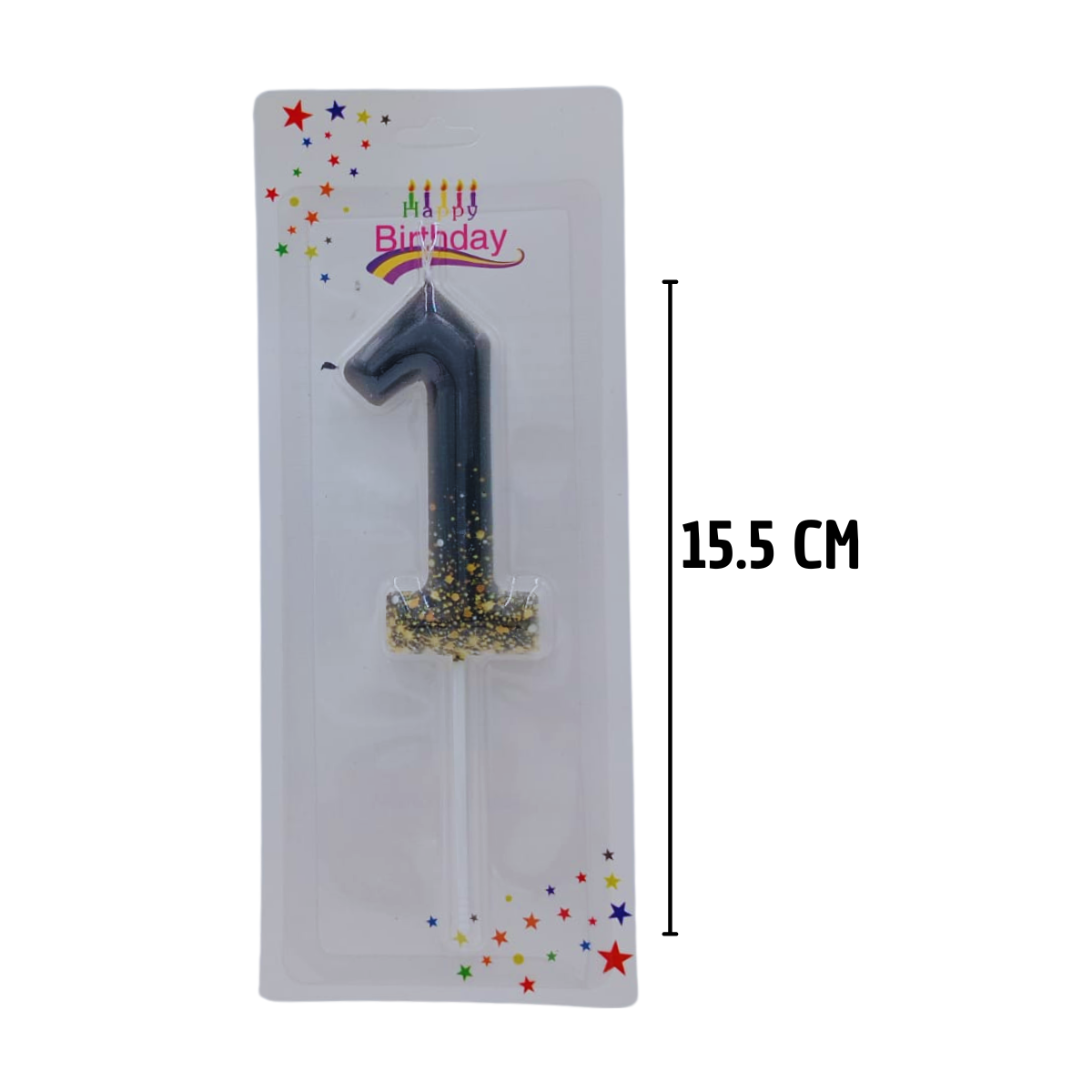Velas de Cumpleaños Negro con Dorado - Elegancia Moderna