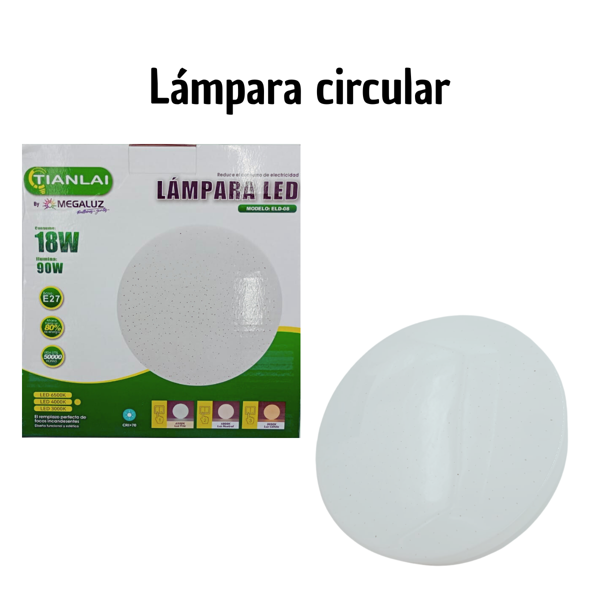 Lámpara LED Circular - Iluminación Moderna para Hogar