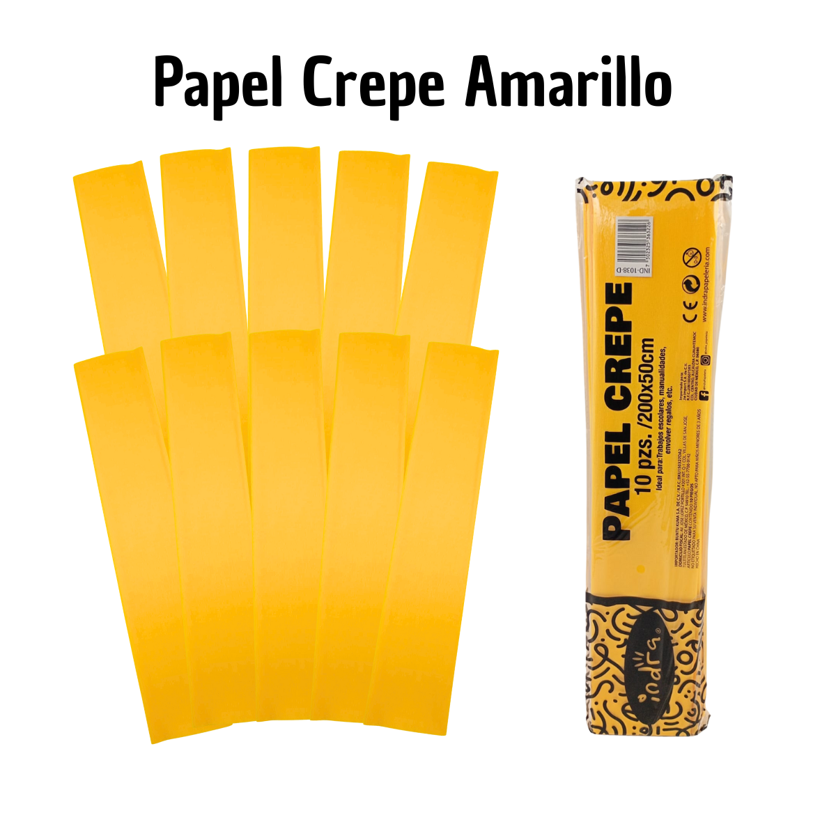 Papel Crepé Amarillo - Decoraciones Festivas