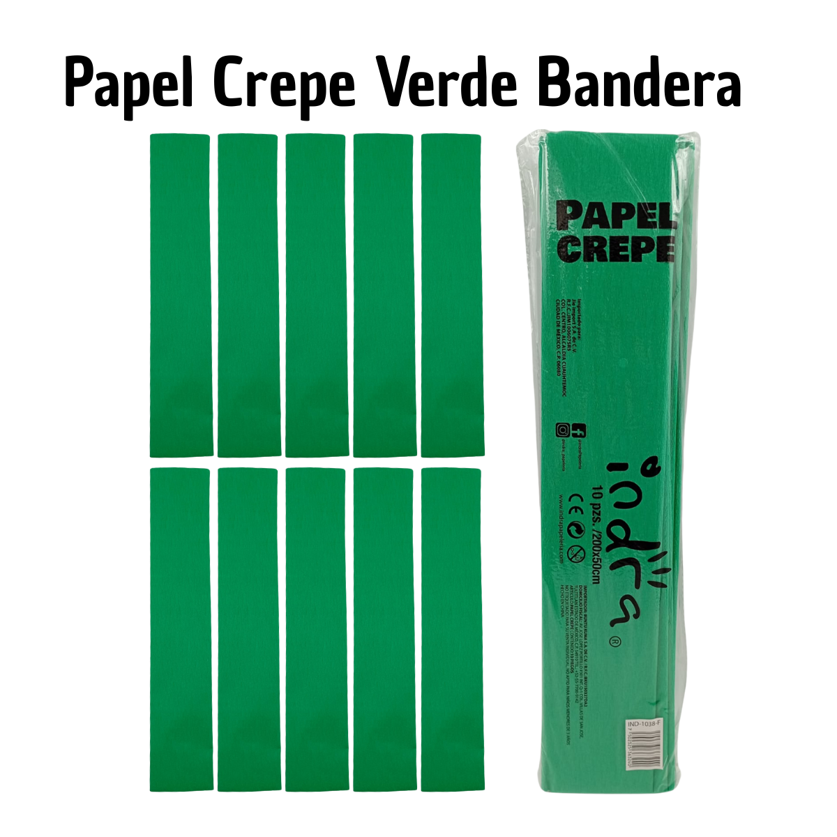 Papel Crepé Verde Bandera - Patrio Mexicano