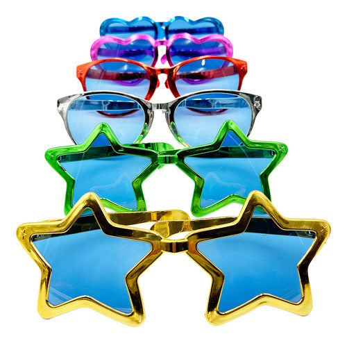 10 Lentes Gigantes Batucada Fiesta Boda Mayoreo Surtidas Colores