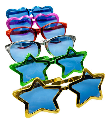 10 Lentes Gigantes Batucada Fiesta Boda Mayoreo Surtidas Colores