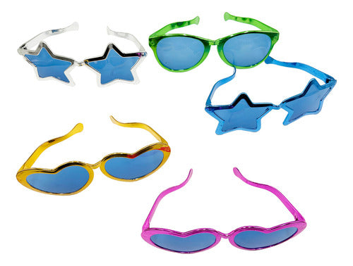 10 Lentes Gigantes Batucada Fiesta Boda Mayoreo Surtidas Colores