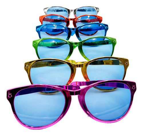 10 Lentes Gigantes Batucada Fiesta Boda Mayoreo Surtidas Colores