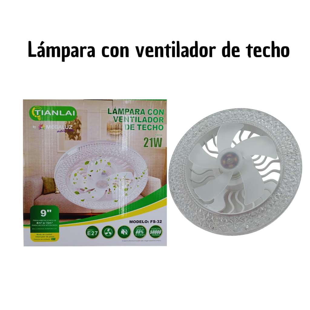 Foco LED con Ventilador Integrado - Iluminación y Ventilación 2en1
